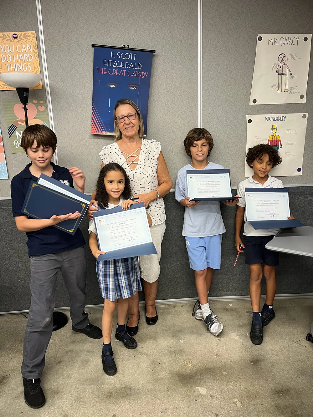 Student preparing for DELF exam